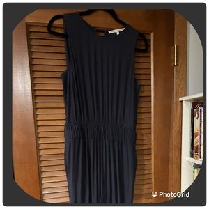 Rachel Rachel Roy, slate gray jumpsuit. Elasticized waist, open back slit. SizeS
